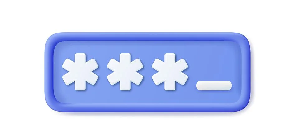3d Locked Password Field Illustrazione stock