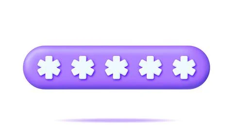 3D Locked Password Field Isolated On White Stock Illustration
