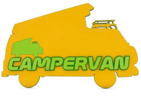 3d logo of campervan Stock Illustration