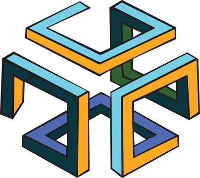 3d logo A charming modern vector graphics logo design. Stock Illustration