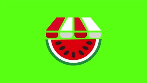 3D logo concept of fruit shop with watermelon identity with cool elegant animati Stock Footage 292679529