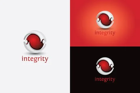 3D logo concept integrity Stock Illustration