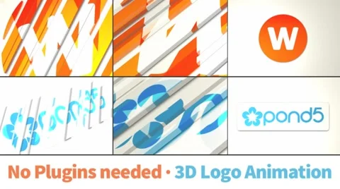 3D Logo Cut Intro After Effects stock