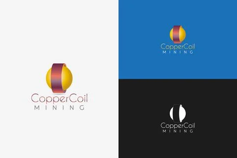 3d logo design with a sphere and a thick ring Stock Illustration