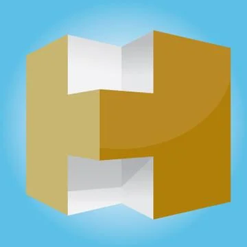 3d logo Icon to represent the letter H or a Building Stock Illustration