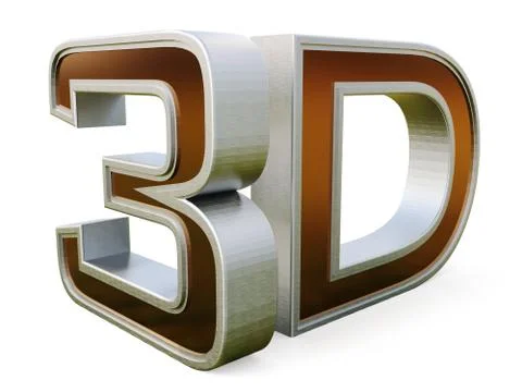 3D logo isolated on white background with reflection effect. 스톡 일러스트
