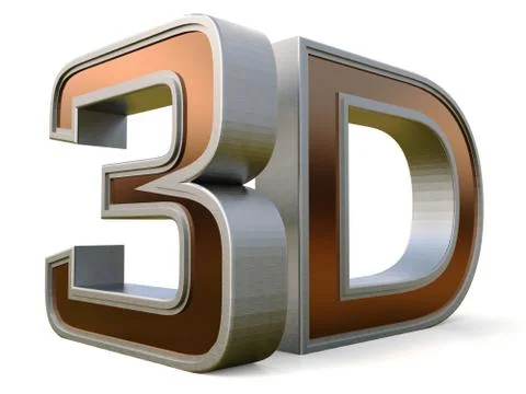 3D logo isolated on white background with reflection effect. Illustrazione stock
