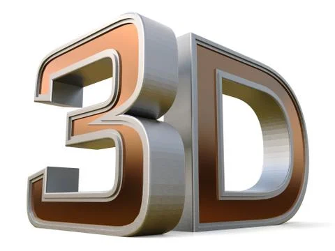 3D logo isolated on white background with reflection effect. Illustrazione stock