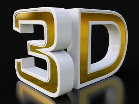 3D logo isolated on white background with reflection effect. Stock Illustration