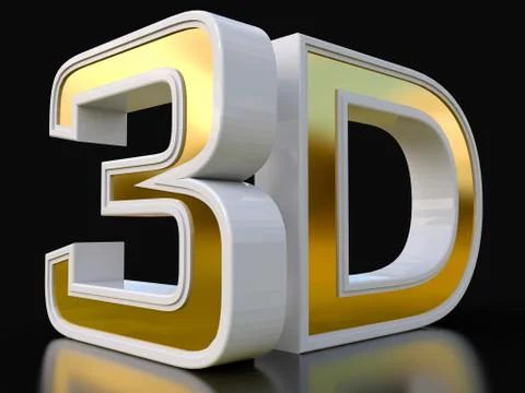 3D logo isolated on white background with reflection effect. 스톡 일러스트