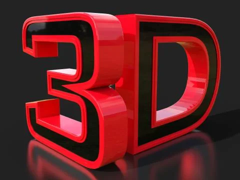 3D logo isolated on white background with reflection effect. 스톡 일러스트