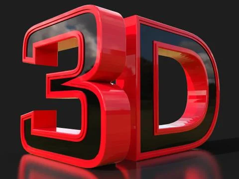 3D logo isolated on white background with reflection effect. 스톡 일러스트