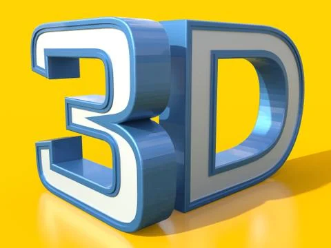 3D logo isolated on white background with reflection effect. Illustrazione stock