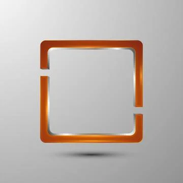 3d logo orange suare divided into sections. Stock Illustration