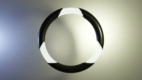 3D logo a ring in which an illuminated second ring runs Stock Footage 228917903