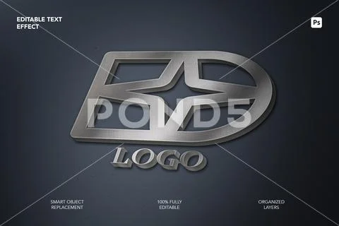 3D Logo Text Effect PSD Template