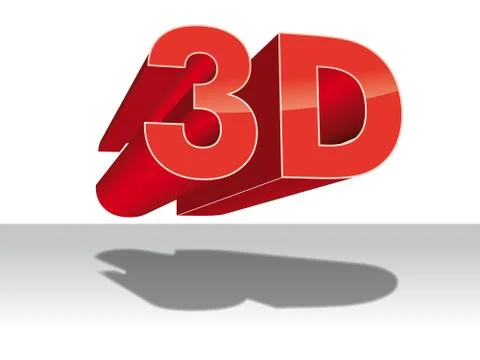 3d logo three-dimensional television new red icon able third tv Stock Illustration