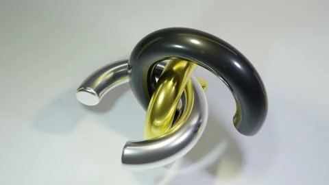 3D logo of three rings that move into each other. Stock Footage 227486826