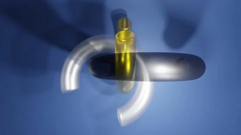 3D logo of three rings that move into each other in transparent. Stock Footage 227486842