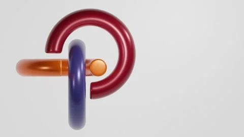 3D logo of three rings that move into each other. Stock Footage 228917664