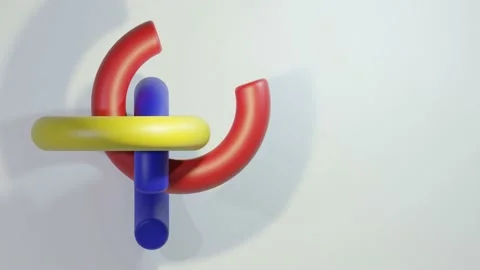 3D logo of three rings that move into each other. Stock Footage 228917679