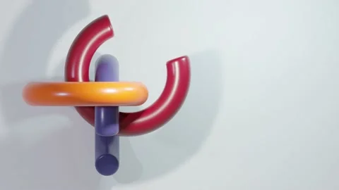 3D logo of three rings that move into each other. Stock Footage 228917681