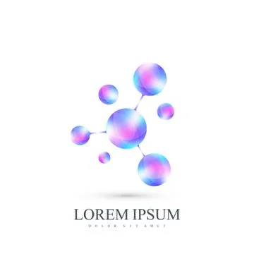 3D Logotype icon dna and molecule, atom, neuron. Vector template Logo for Stock Illustration