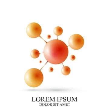 3D Logotype icon dna molecule. Vector template Logo for medicine, science Stock Illustration