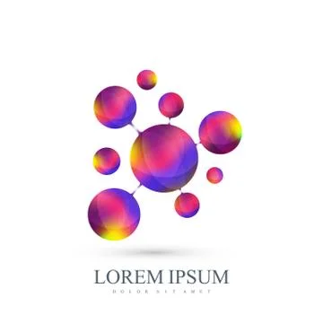 3D Logotype icon dna, molecule, atom, neuron. Vector template Logo for medicine Stock Illustration