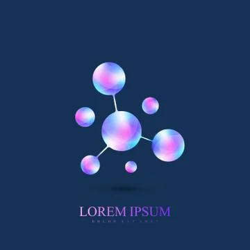 3D Logotype icon dna, molecule, atom, gene, neural, neuron. Vector template Logo Illustrazione stock