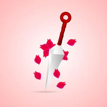3d looking sword of peace with flower Stock Illustration