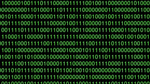 3D LOOP 0 AND 1 MOVING BG ANIMATION FOR CYBERSECURITY, COMPUTER SCIENCE AND.. Stock Illustration