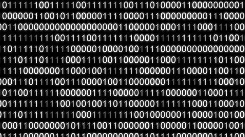 3D LOOP 0 AND 1 MOVING BG ANIMATION FOR CYBERSECURITY, COMPUTER SCIENCE AND.. Illustrazione stock