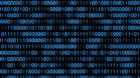 3D LOOP 0 AND 1 MOVING BG ANIMATION FOR CYBERSECURITY, COMPUTER SCIENCE AND.. イラスト素材