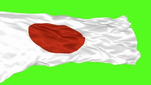 3D loop-able animation of the Japan national flag Stockbeeldmateriaal 80273127