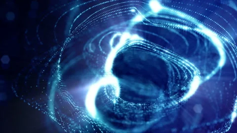 3d loop abstract animation with beautiful light effects of glow particles with Видео 89938955