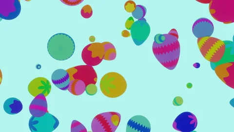 3D loop animation of the colorful Easter eggs falling from the top. Stock Footage 274098345