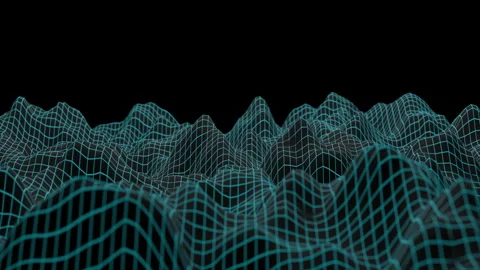 3d loop animation digital background, mountain landscape, analytics and science Stock Footage 307625970