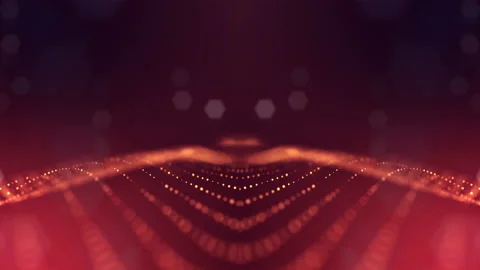 3d loop animation as digital science fiction background of glowing particles Stock Footage 90199454