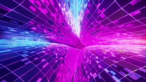 3D loop animation of futuristic infinity tunnel of many glass Video stock 245707428