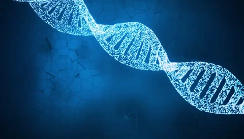 3d loop animation glowing neon futuristic abstract digital spinning dna strand Video stock 317132503