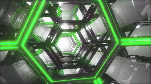 3D loop animation with Hex shape tunnel Stock Footage 231498724