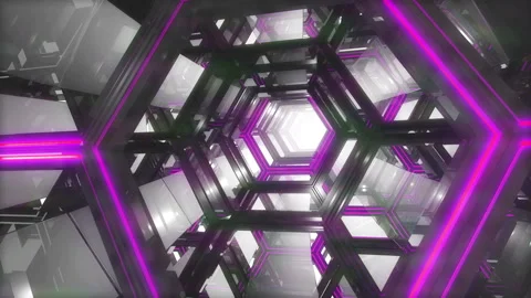 3D loop animation with Hex shape tunnel Stock Footage 231498760
