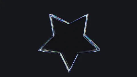 3D loop animation of rotating glass star Stock Footage 330288809