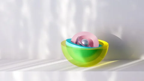 3D loop animation of rotation hemispheres with different materials Stock Footage 272476023