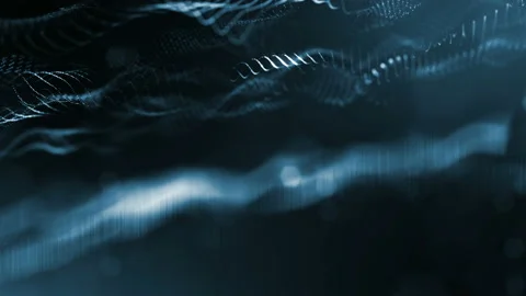 3d loop animation as science fiction background of glowing particles with depth Stock Footage 88430898