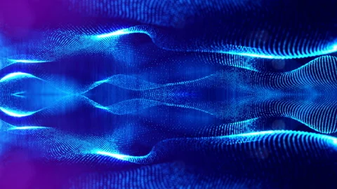 3d loop animation for science fiction background of glowing particles with depth Stock Footage 88450094