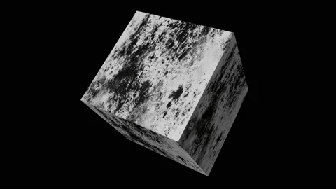 3D Loop Animation Of Textured Black and White Cube Stock Footage 100438591