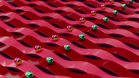 3D loop with balls and stripes Stock Footage 260122755