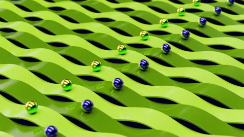 3D loop with balls and stripes Stock Footage 260122756